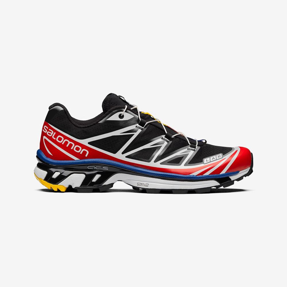 Salomon Israel XT-6 RACING - Womens Sneakers - Black/ White/ Red (HBGC-15072)